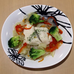 白身魚と野菜の蒸し煮